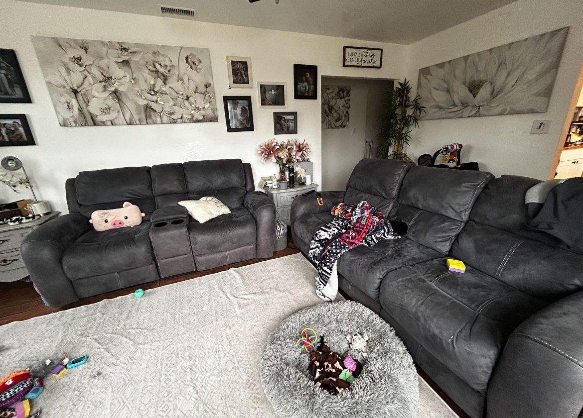 Grey Recliner Couch