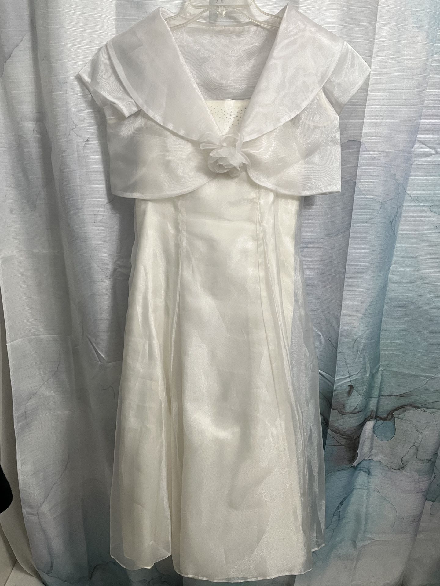White Kids Dress With Cover