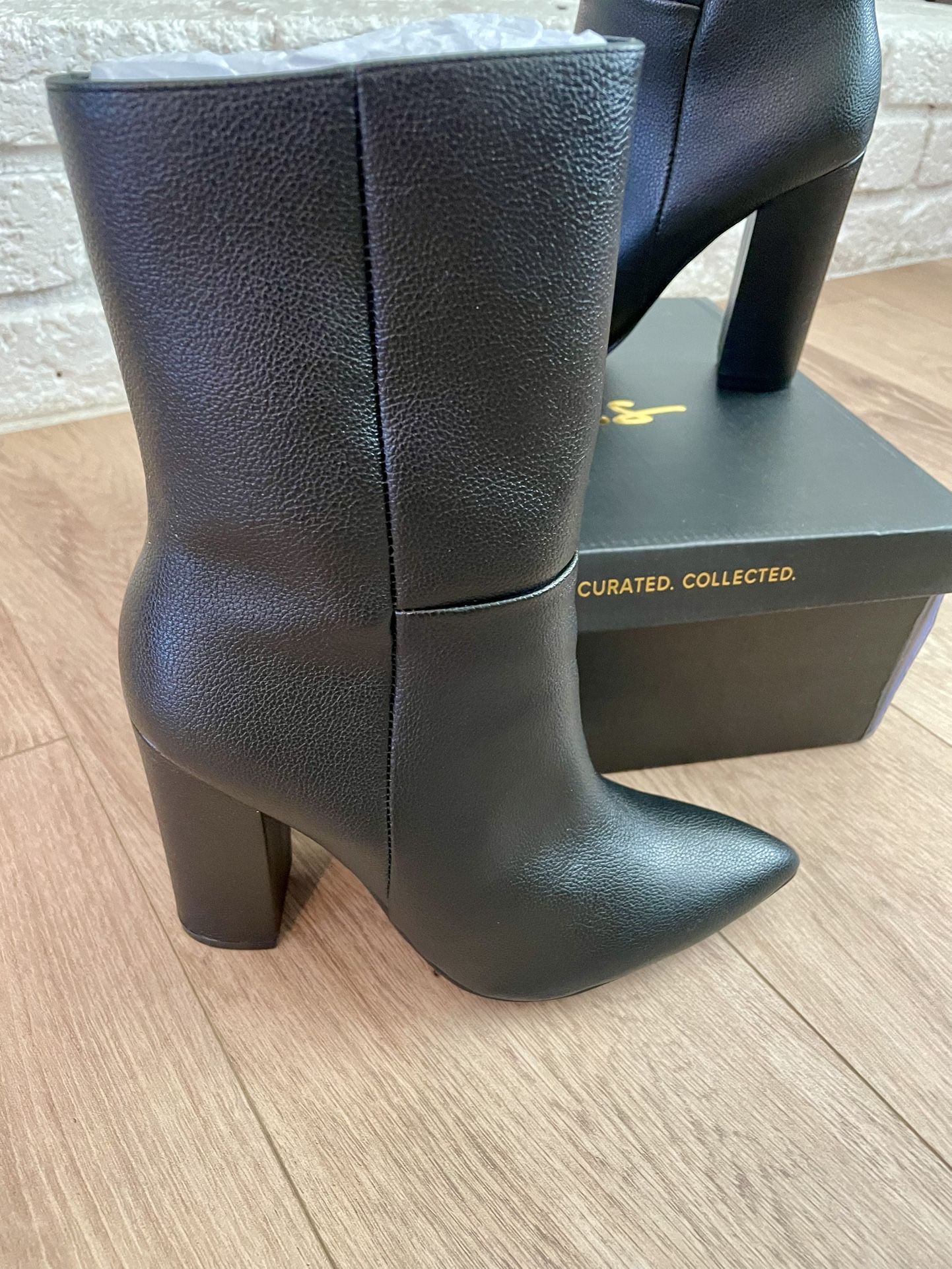 NEW-Black Mid Calf Boots