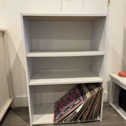 Sturdy White 2-Shelf Bookshelf