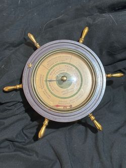 General Electric GE Barometer Model 8026 Ship Wheel BROKEN
