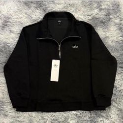 alo Black Quarter zip 