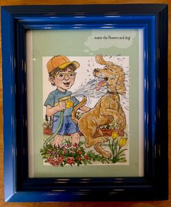 6 Framed children’s art.
