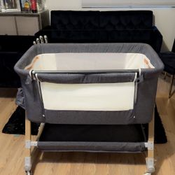 Baby Gray Bassinet Like New 