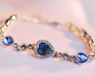 HALO HEART SAPPHIRE BLUE BRACELET
