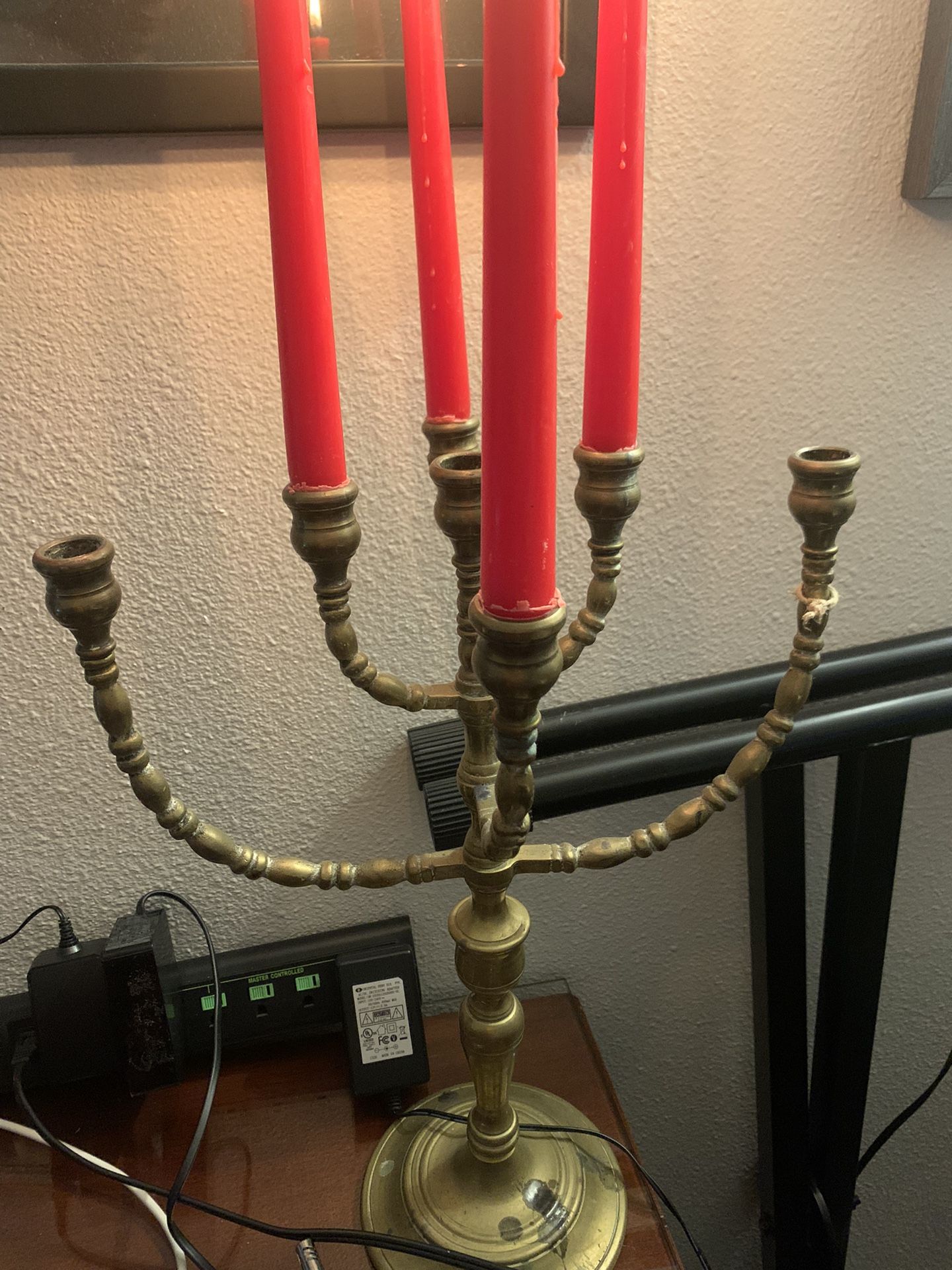 Antique Brass Menorah / Candelabra 