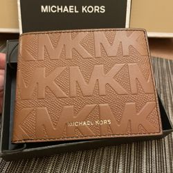 Michael Kors Men’s Andy Slim Billfold Leather Wallet In Box With Tags