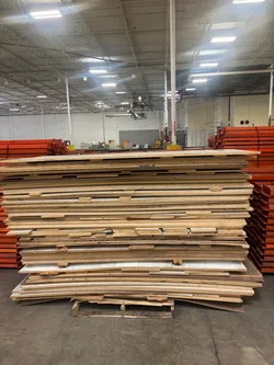 96 in Wood Pallet Rack Decking Shelf Panels 8 ft Lot of 100