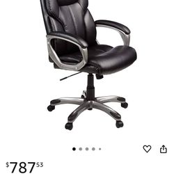Brand New Black Vegan Leather Tall Back Height Adjustable Reclining Executive Office Chair