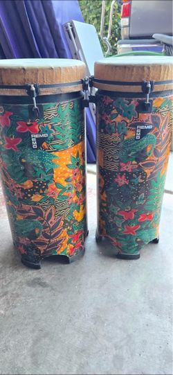 Remo Conga Drums Pair – Floral Print