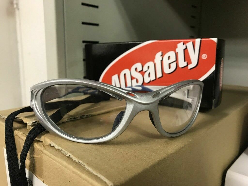 Ao Safety Glasses Fuel II Series with Silver Frame - Fog Free Clear Lens