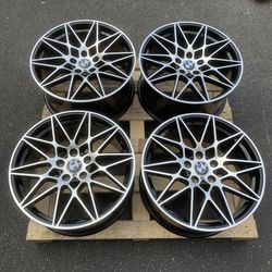 19 Inch BMW 666M Style Wheels 19x9.5 5x112 ET38 CB66.6 Black Silver Rims New in Box