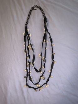 Betsey Johnson Layered Pearl/Rhinestone Necklace