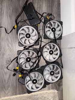 6  corsair fans LL120 fans and a commander pro