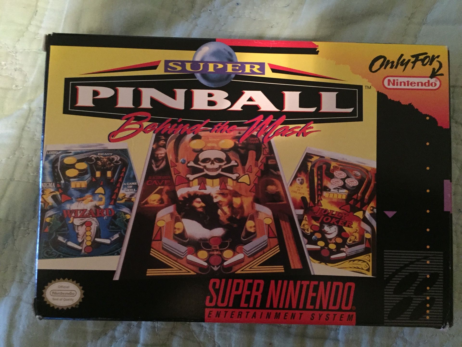 SNES Super Pinball Behind the Mask CIB
