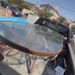 Glass. Patio. Table. Rocker. Chairs