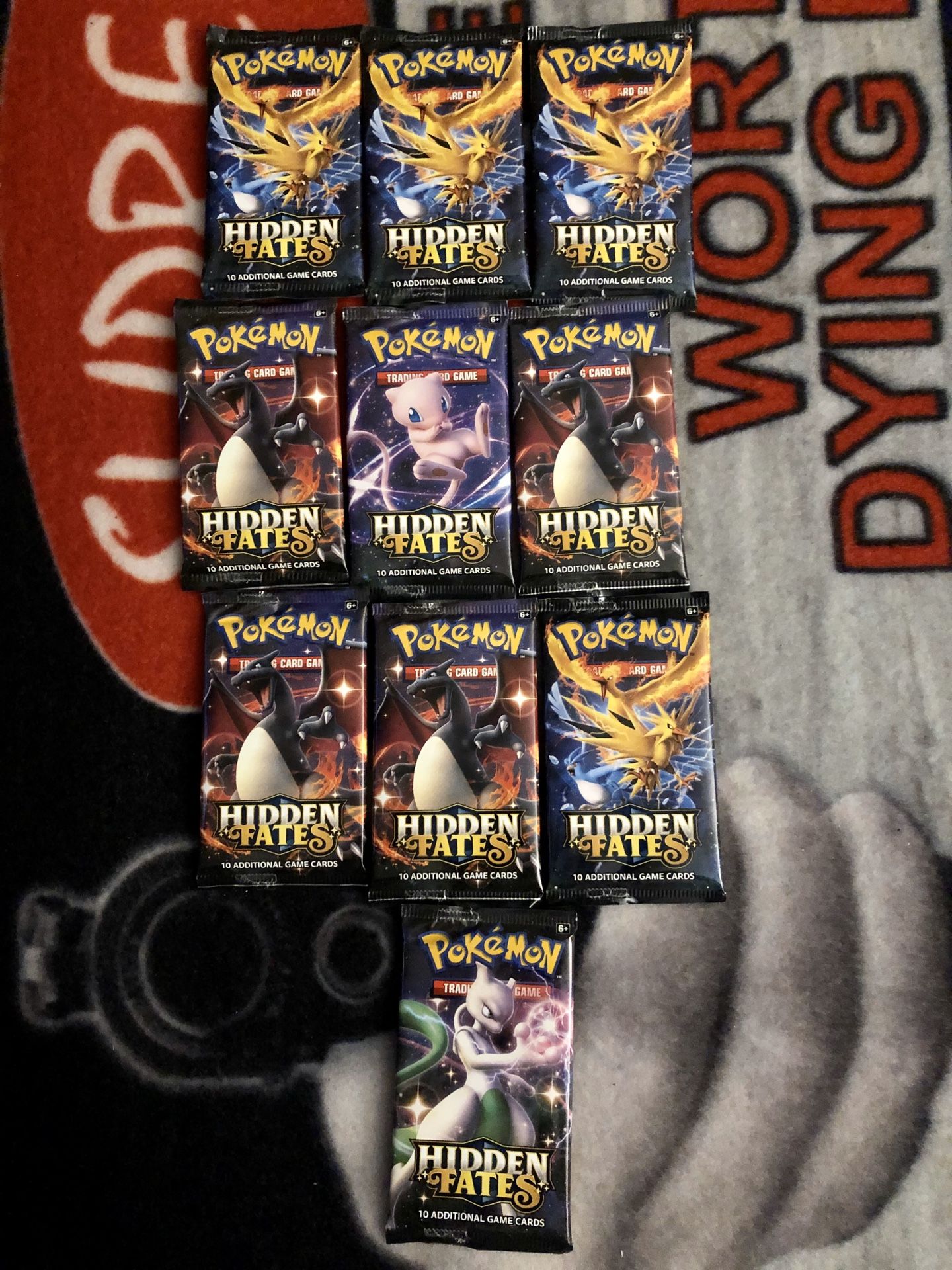 pokemon 10x hidden fates booster packs sealed