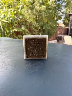 Serenity Prayer Square Plaque 3D Raised Text Antique Bronze Marble 3 in