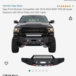 Vijay Front Bumper Compatible with 2019-2024 RAM 1500 