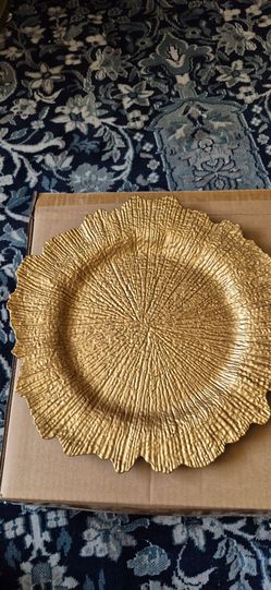 Gold Charger Plates, 13inch Dinner Plates pack of 10