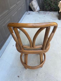 Mid-century rattan swivel chair
