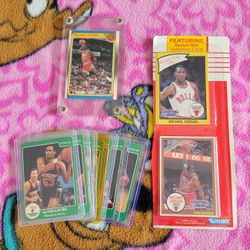 Michael Jordan "early years" 3 card lot w/7 low grade 1985 star basketball cards 