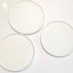 Vintage Rubbermaid Turntable Lazy Susan  White  Spice Organizers Set-3 Preowned