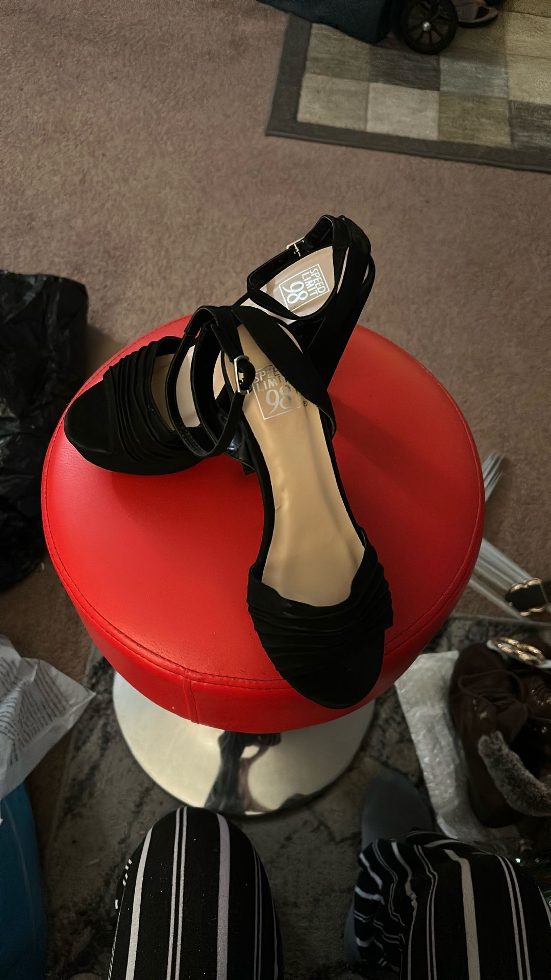 5 Inch High Heels Velvet Black