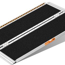  Portable Wheelchair Ramp 4FT, Non-Skid Handicap Ramps for Wheelchairs for Home, Metal Ramps for Doorway, Steps, Stairs, Threshold, Scooter, Temporary