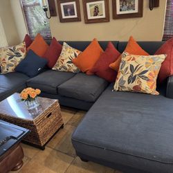 Living Spaces Dual Chaise Sofa