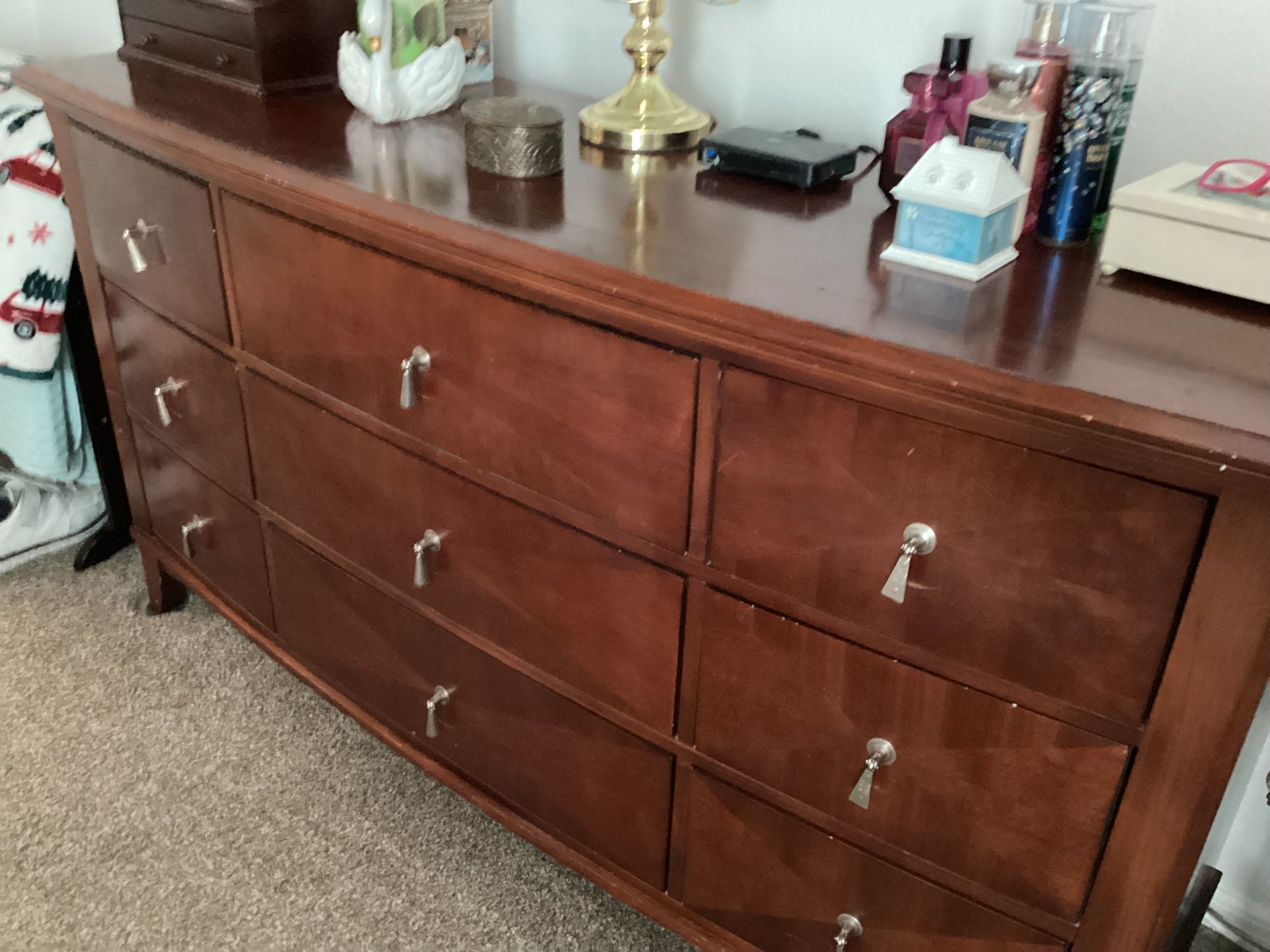 Dresser With Mirror And 2 Night Stands