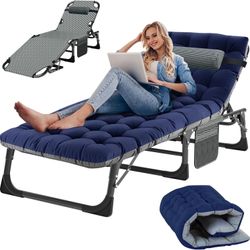 Folding Lounge Chairs for Outside Portable Beds or Cots for Sunbathing Beach Poolside
