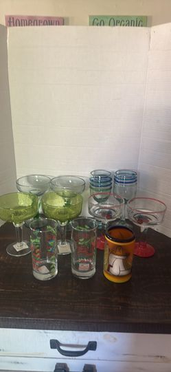 Lot of margarita glasses