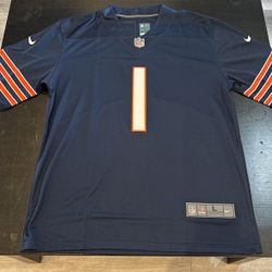 NFL CHICAGO BEARS JUSTIN FIELDS #1 Blue Jersey Size Large 