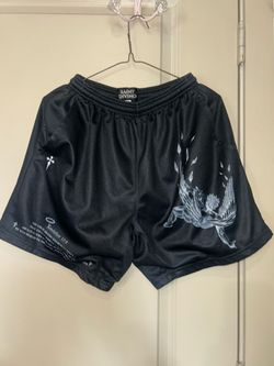 Fallen Angel Vintage Graphic Stretch Mesh Shorts Size Small