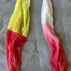 Ombre Fashion Scarf White Yellow Pink Gradient