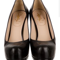 Yves Saint Laurent Tribute Two Platform Pumps Black Size 8