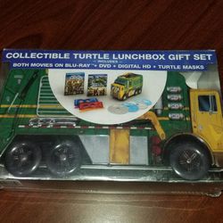 Ninja Turtle Metal Lunch Box With Blu Ray Movies