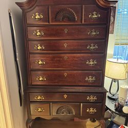 Real wood tall boy two chest dresser/mahogony