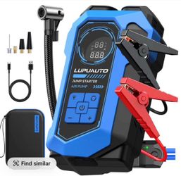 4000A Sturdy Portable Jump Starter Automotive Kit - 12V Car Battery Jumper, 160PSI Inflatable Air Co