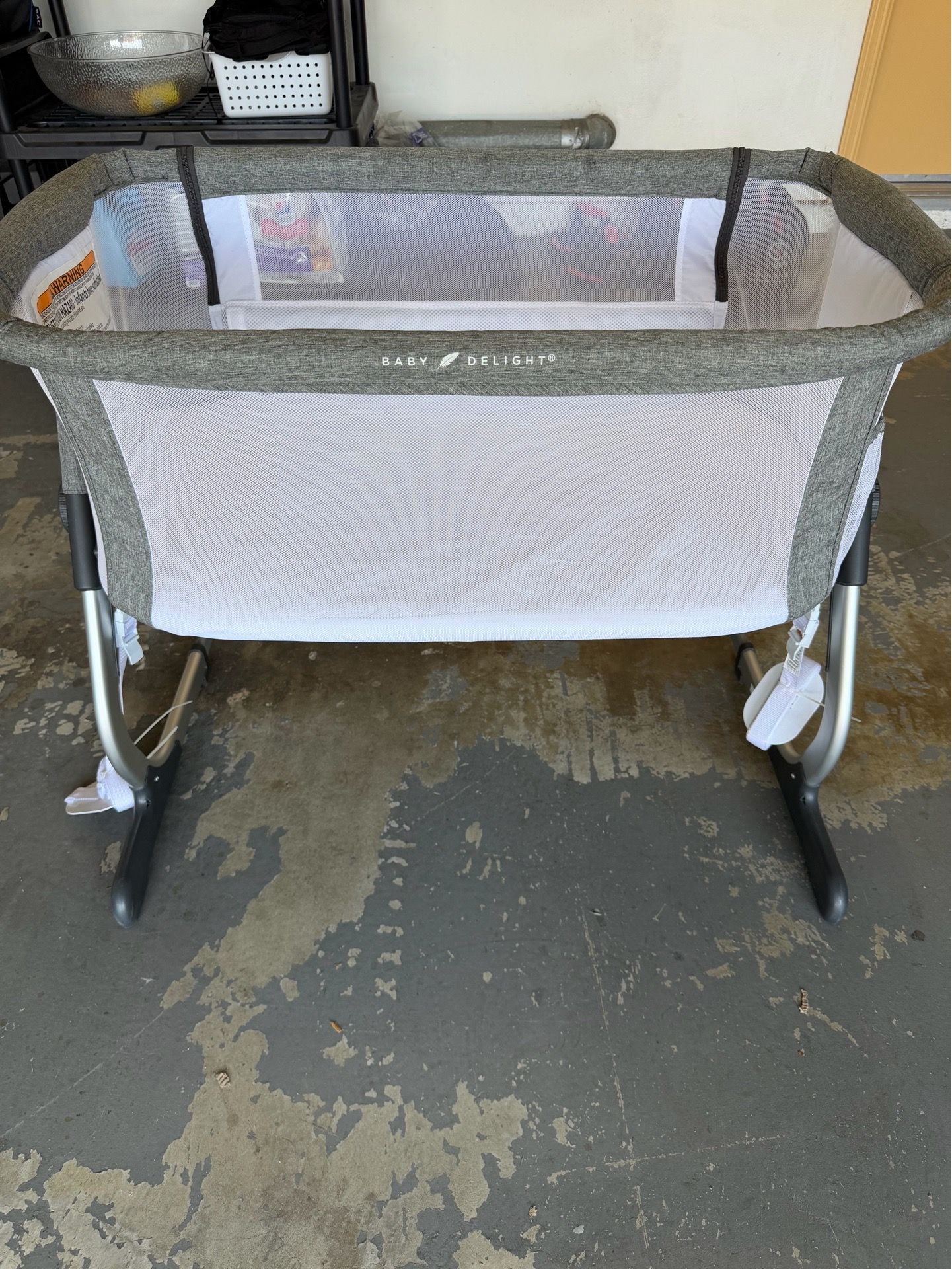 Baby Delight Beside Me Dreamer Bassinet | Bedside Sleeper | 6-Position Height Adjustment | Charcoal Tweed