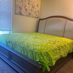 Bed and side drawer living spaces