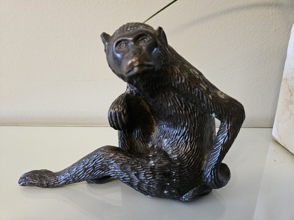 Vintage Bronze Monkey Sculpture / Figurine