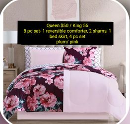 Reversible Comforter Set 8 Piece. Includes Sheets 