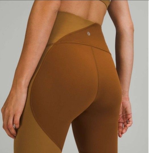 Lululemon Nulu Colour Block High-Rise Leggings Copper/Brown