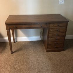 Bassett Solid Wood Desk with File Storage – Perfect Condition