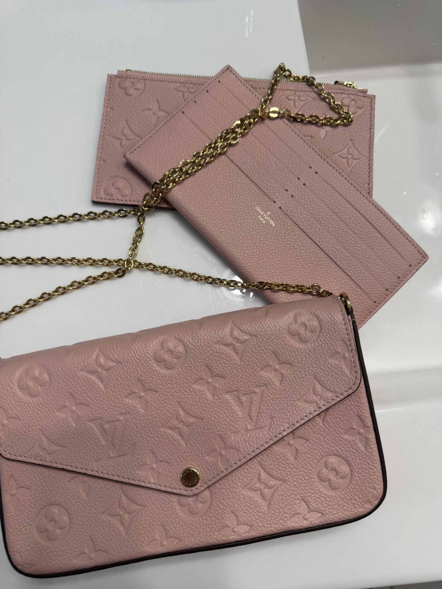 LOUIS VUITTON Pochette Félicie PINK AUTHENTIC 