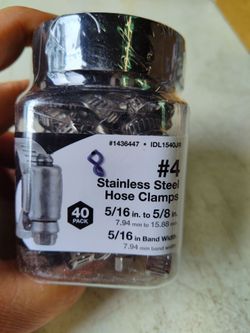 Apollo 40 pack 5/16-5/8" hose clamps, few available