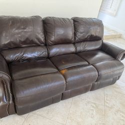 Free Leather Reclining Sofa 