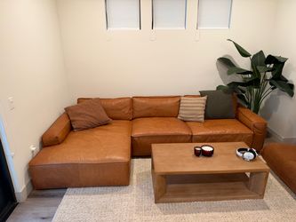 Italian leather mid century sofa